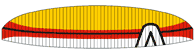 Parapente RED-HOT - Laranja, vermelho e branco